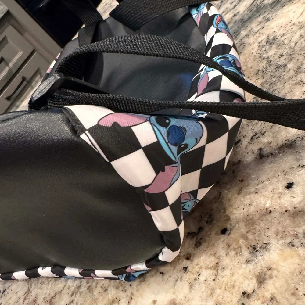 Disney stitch Checkered Backpack 10x11in like new